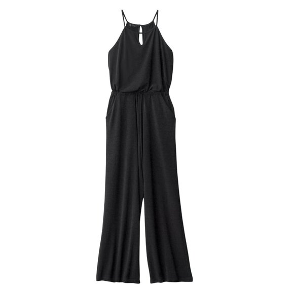 41 Hawthorn Lowrey Halter Neckline Knit Jumpsuit - Black - Size LP - Picture 1 of 10